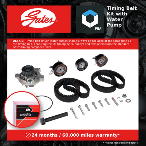 Timing belt water pump kit - belt,